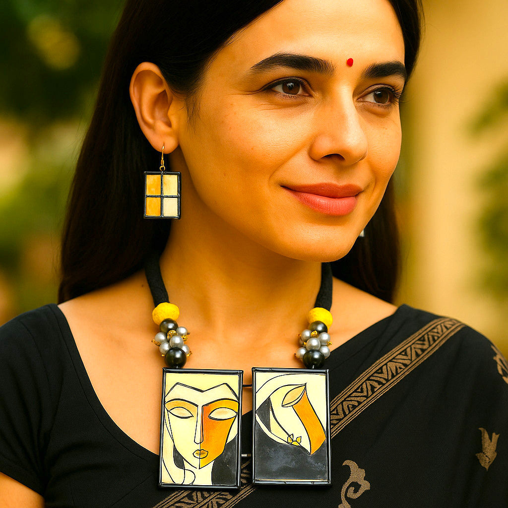 Mrritika Hand Crafted Dual Pendant Necklace