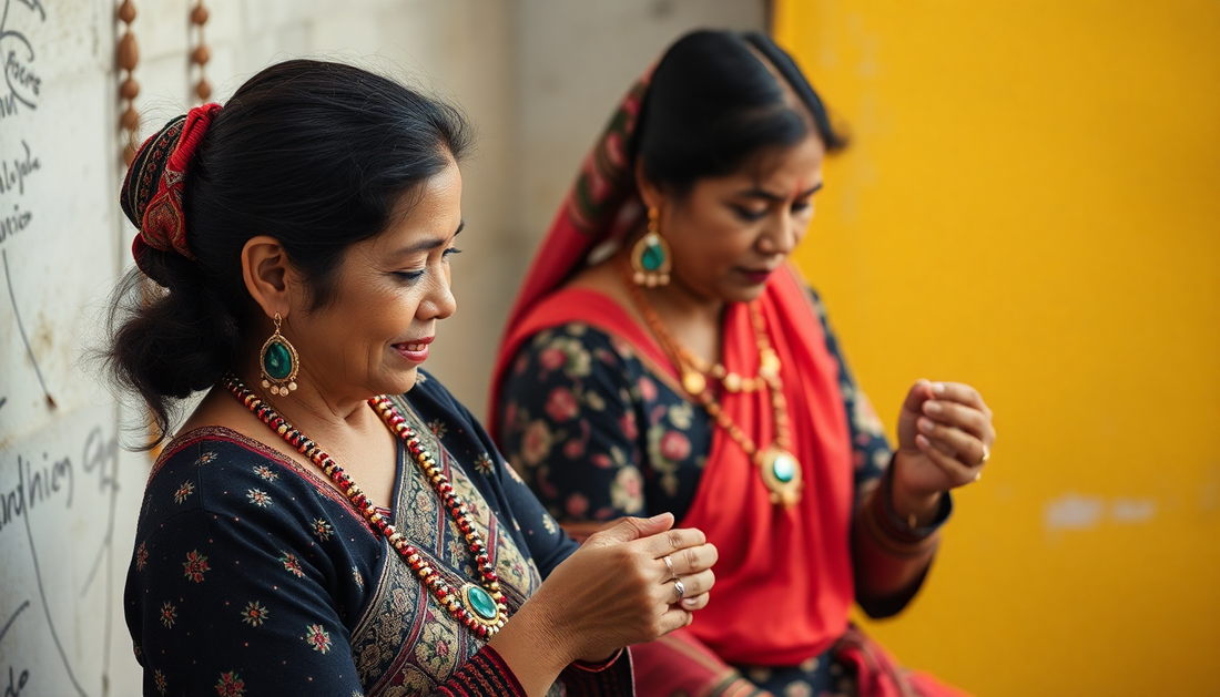 women artisans creating jewellery