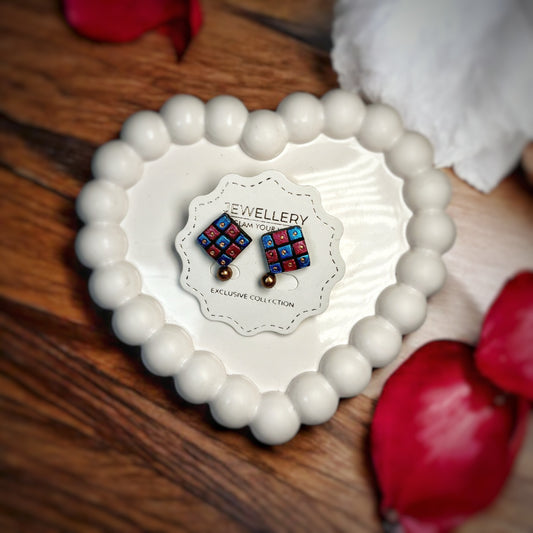 ASTRIA JEWELLERY Handmade Square Stud Earrings